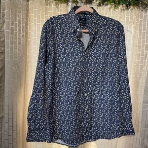 Ben Sherman Navy Blue Floral Button-Down Shirt